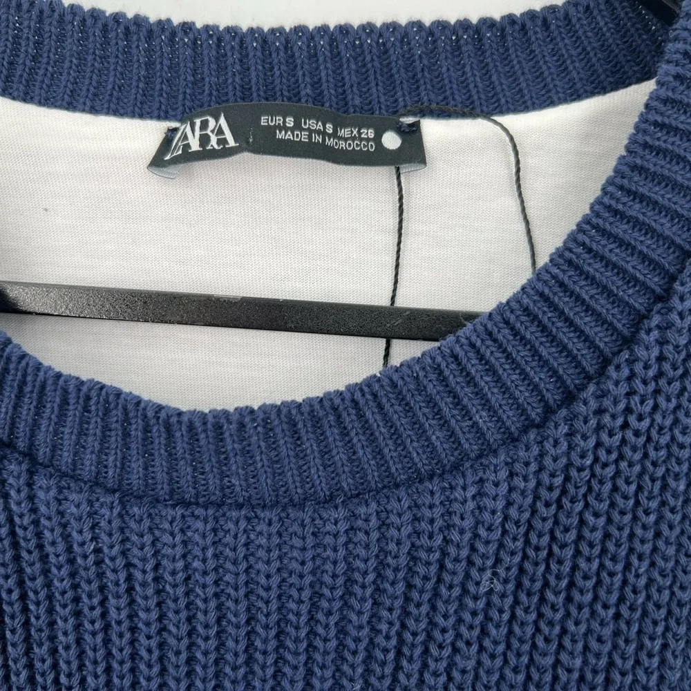 Zara Knit Sweater Contrasting Overlay Mixed Shirt Sweater Layered Bib Vest